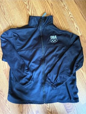 USA Olympic Black Full-Zip Track Jacket